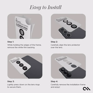 Case-Mate Aluminum Ring Lens Protector kameras lēcu aizsargstikls ierīcei Samsung Galaxy S24+, melns