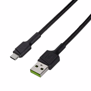 Green Cell KABGC25 USB-A–USB-C kabelis, 0.3 m, melns