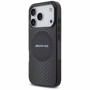 AMG Divslāņu caurspīdīgs grafikas magnētiskais viedtālruņa apvalks iPhone 17 Pro - melns