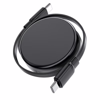 Acefast C13-03 USB-C - USB-C 60W izbīdāms kabelis - melns