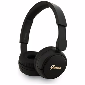 Guess Metal Logo Script Over-Ear Headphones - Black