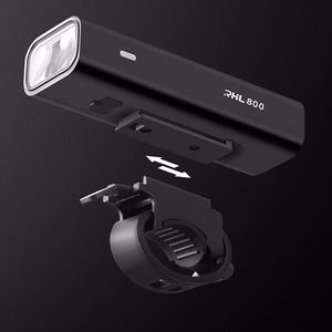 Rockbros 24710012001 priekšējais velosipēda lukturis 800 lm + USB-C - USB-A kabelis - melns