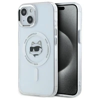 Karl Lagerfeld IML Metāla Choupette galva MagSafe apvalks iPhone 15 - balts