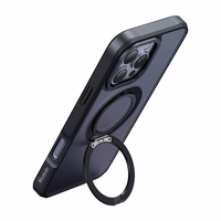 McDodo PC-4932 MagSafe viedtālruņa apvalks iPhone 16 Pro ar statīvu (melns)