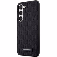 Karl Lagerfeld Saffiano Mono metāla logotips viedtālruņa apvalks Samsung Galaxy S24+ - melns