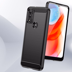 Carbon viedtālruņa apvalks elastīgs pārsegs Motorola Moto G Play 2022 melns