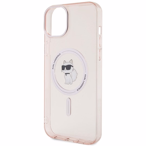 Viedtālruņa apvalks Karl Lagerfeld IML Choupette Magnētiskais MagSafe iPhone 15 Plus - rozā (m)