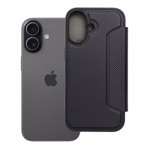 Viedtālruņa apvalks Razor Book priekš iPhone 17 - melns