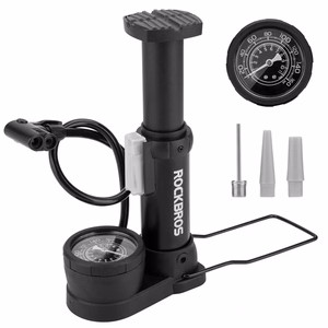 Rockbros 42610002001 grīdas velosipēda pumpis ar manometru - melns