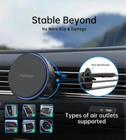 Auto lādētāja turētājs Choetech T205-F MagSafe 15W MagSafe 15W melns