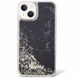 Guess Liquid Glitter Marble viedtālruņa apvalks iPhone 14 - melns