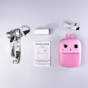 Mini termoprinteris bērniem ar fotoaparātu un videokameru - rozā