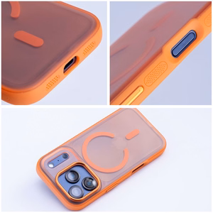 Ar MagSafe saderīgs Flexline Mag Cover maciņš iPhone 17 Pro Max / 18 Pro Max (zema kameras mala), oranžs
