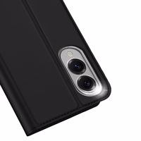 Dux Ducis Skin Pro viedtālruņa apvalks Samsung Galaxy S25 Edge ar vāku un karšu nodalījumu - melns