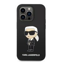 Karl Lagerfeld Silikona Ikoniskais viedtālruņa apvalks iPhone 14 Pro Max - melns