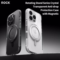 Rock Rotating Stand Crystal Series Magnētiskais Iphone 16 melns