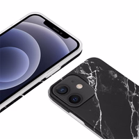 Crong Marble maciņš - iPhone 12 Mini maciņš (melns)