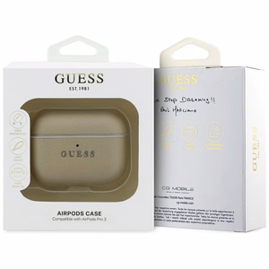 Guess Grained Classic Logo Hook maciņš for AirPods Pro 3 - zelta