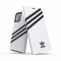 Adidas OR grāmatu apvalks PU iPhone 12 / 12 Pro 6.1" - balta un melna