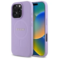 Guess Saffiano Magnētiskais viedtālruņa apvalks iPhone 16 Pro Max - violets