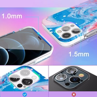 Kingxbar Watercolor Series krāsains viedtālruņa apvalks iPhone 12 Pro Max zila un rozā