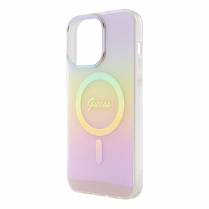 Guess GUHMP15XHITSP iPhone 15 Pro Max 6.7" rozā/rozā cietais apvalks IML Iridescent MagSafe