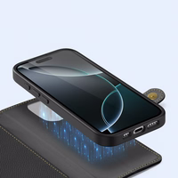 Ādas viedtālruņa apvalks Dux Ducis Lawa iPhone 16 Pro - melns