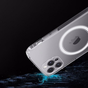 Viedtālruņa apvalks, saderīgs ar MagSafe iPhone 12 Pro Max caurspīdīgs