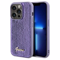 Guess Sequin Script Metal viedtālruņa apvalks iPhone 13 Pro Max - violeta