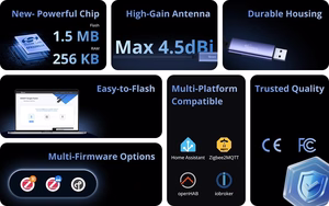 ZigBee vārtejas adapteris SONOFF Dongle Plus MG24 (Home Assistant, openHAB, Zigbee2MQTT)