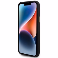 Guess silikona Logo Strass 4G viedtālruņa apvalks iPhone 15 - melns