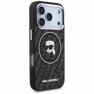 Karl Lagerfeld IML Karl Galvas Logotips Magnētiskais viedtālruņa apvalks iPhone 17 Pro Max - Melns