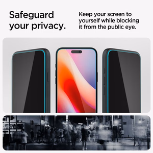 Spigen Glas.tR EzFit Privacy rūdītais stikls iPhone 15/16 ar adapteri (2 gab.)