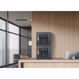 Manhattan Laptop Charging Cabinet Desktop via AC Adapter (EU) 10-bay, Install device's AC Adapter (power cables) into unit, Suitable for ALL laptops (to 16"), iPads, MacBooks, Chromebooks, other portable devices, Bays 380x30x280mm, Cart, Lockable