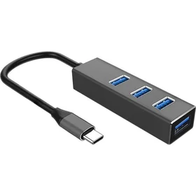 ART adapteris HUB 4in1 Type C HUB USBC-USB3 OEM-C15 melns