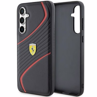 Ferrari Twist Metal Logo viedtālruņa apvalks Samsung Galaxy S23 FE - melns