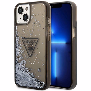 Guess GUHCP14MLFCTPK iPhone 14 Plus 6.7 "melns/melns cietais apvalks Liquid Glitter Palm Collection