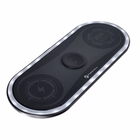 FORCELL F-ENERGY Ellipse bezvadu lādētājs 3in1 saderīgs ar Apple Qi QC 15W melns