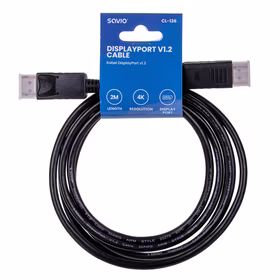 Savio CL-136 DisplayPort cable 2 m melns