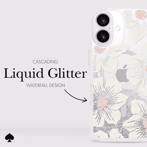 Kate Spade New York Liquid Glitter MagSafe - Case for iPhone 16 (Hollyhock Floral)