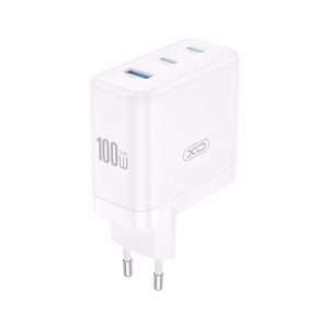 XO sienas lādētājs CE35 PD 100W 2x USB-C 1x USB balts