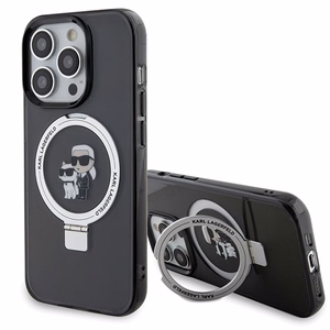 Karl Lagerfeld KLHMP13LHMRSKCK iPhone 13 Pro 6.1" чёрный/чёрный жёсткий чехол Ring Stand Karl&Choupette MagSafe