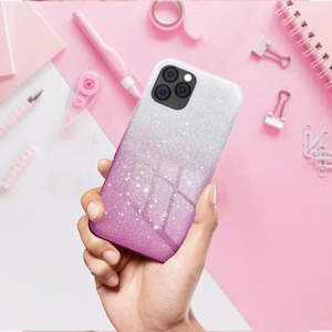 SHINING Viedtālruņa apvalks IPHONE 15 caurspīdīgs rozā