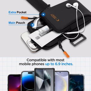 Tech-Protect M7 Universālais sporta apvalks - Melns un oranžs