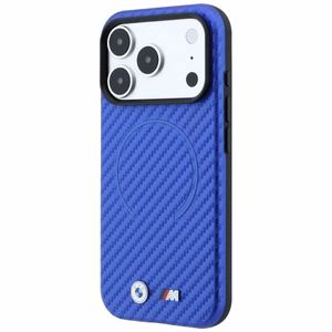 BMW M Carbon Printed Ring MagSafe maciņš modelim iPhone 17 Pro / 18 Pro – zils