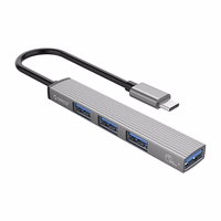 Orico AH-13 USB-C Hub dokstacija 1x USB-A 3.0 + 3x USB-A 2.0 - pelēka