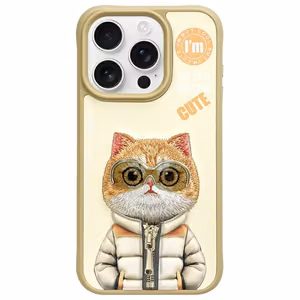 Nimmy Cool&Cute 2.0 Kaķis viedtālruņa apvalks iPhone 15 Pro - zaļš
