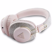 Guess Triangle Logo Bluetooth ENC austiņas uz ausīm rozā