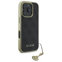 Guess 4G Charms Kolekcijas viedtālruņa apvalks iPhone 16 Pro Max - melns