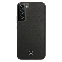 Mercedes ādas Stars Pattern viedtālruņa apvalks Samsung Galaxy S22+ - melns